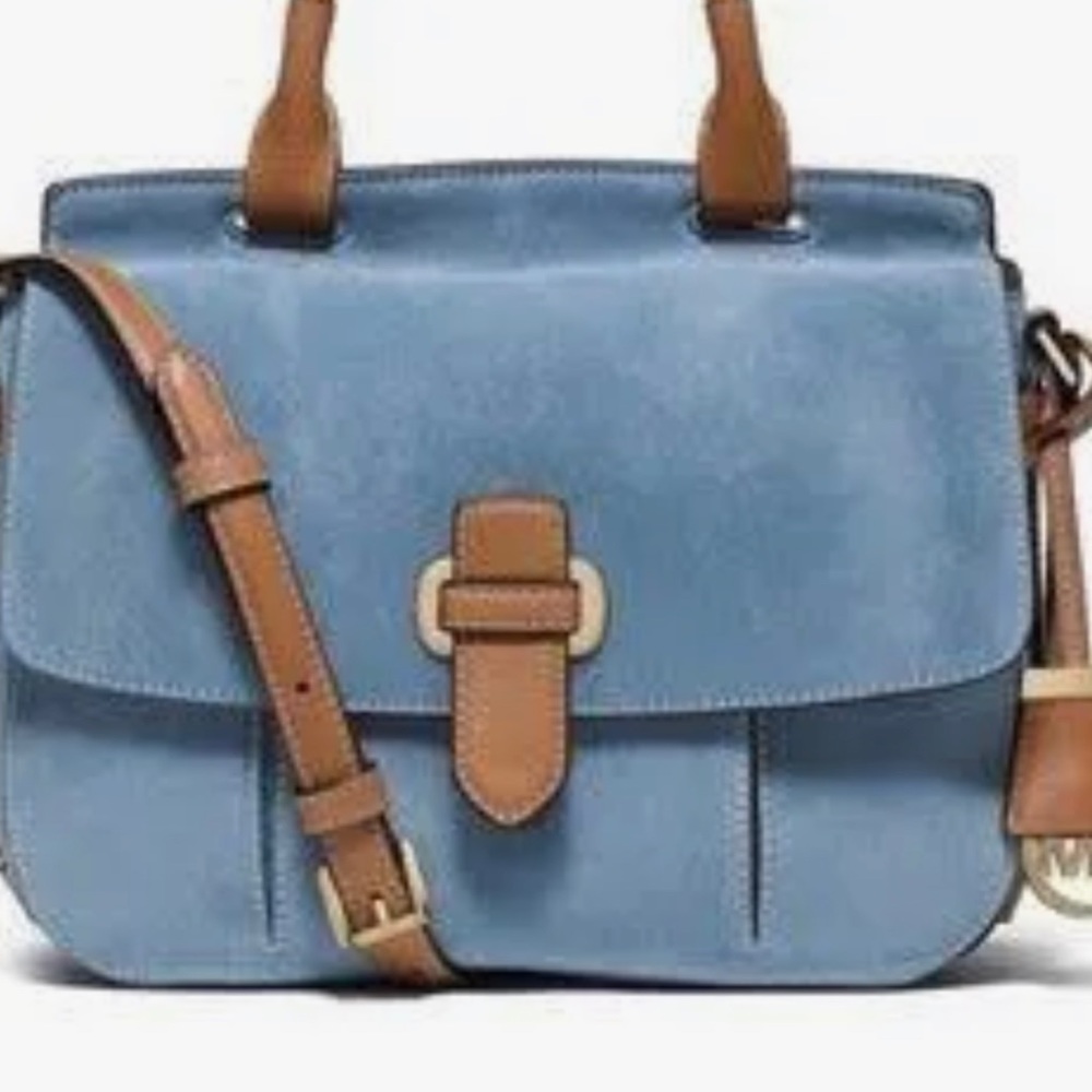 Michael Kors Large Suede Saddle Bag